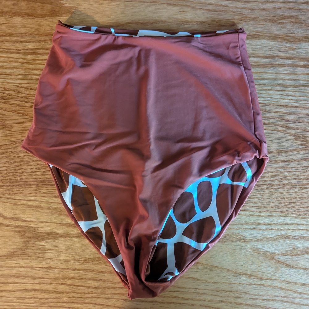 High-Waisted Rust Bikini Bottom